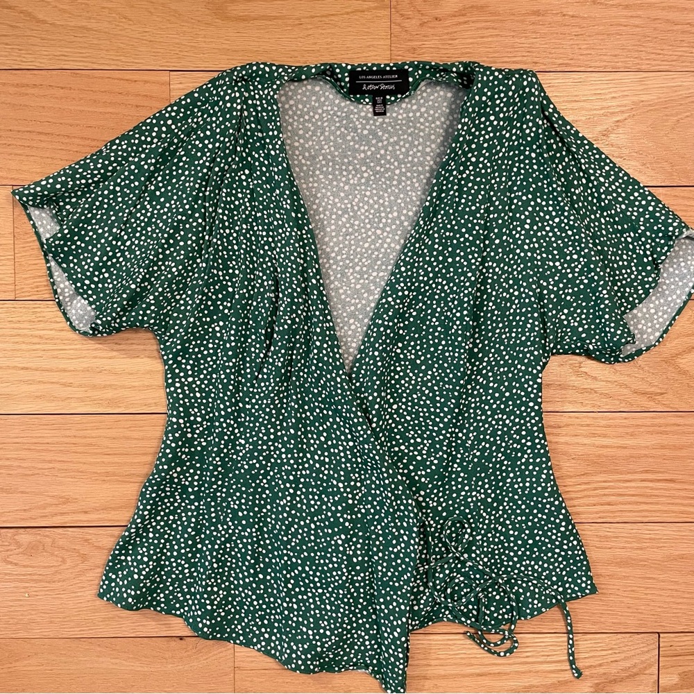 & Other Stories polka dot wrap top